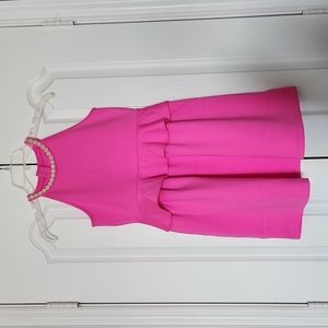 NWT Lilly Pulitzer girls pink peplem dress size XL 12-14